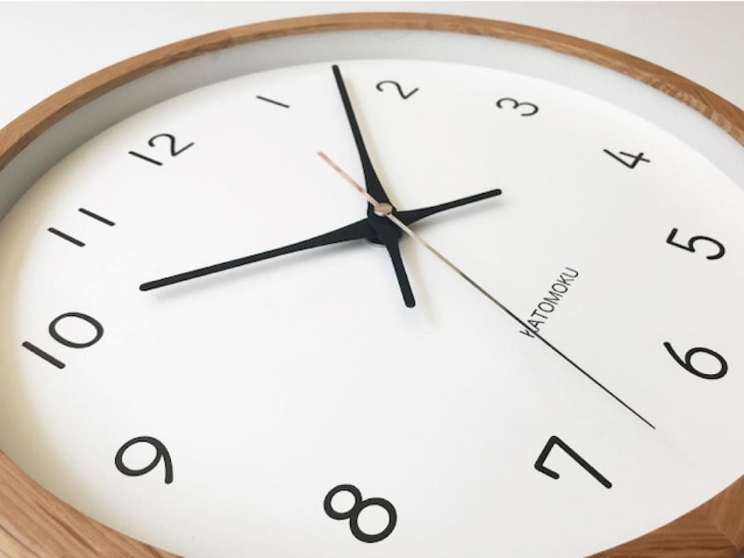 新品　KATOMOKU カトモク　電波時計　 壁掛け時計　オーク　レムノス