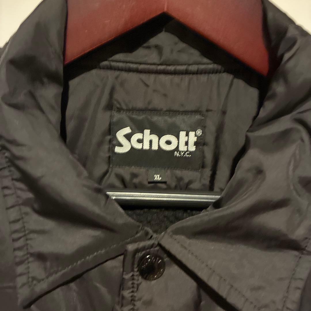 SCHOTT ショット コーチジャケット 裏ボア XL ブラック　良品