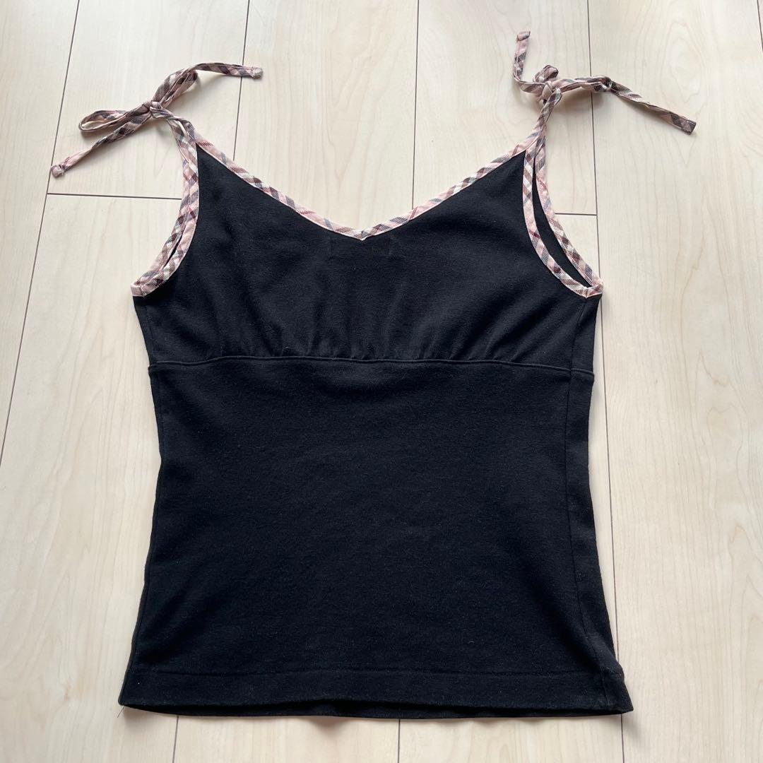 Y2K バーバリーブルーレーベル キャミソール リボン チェック 36