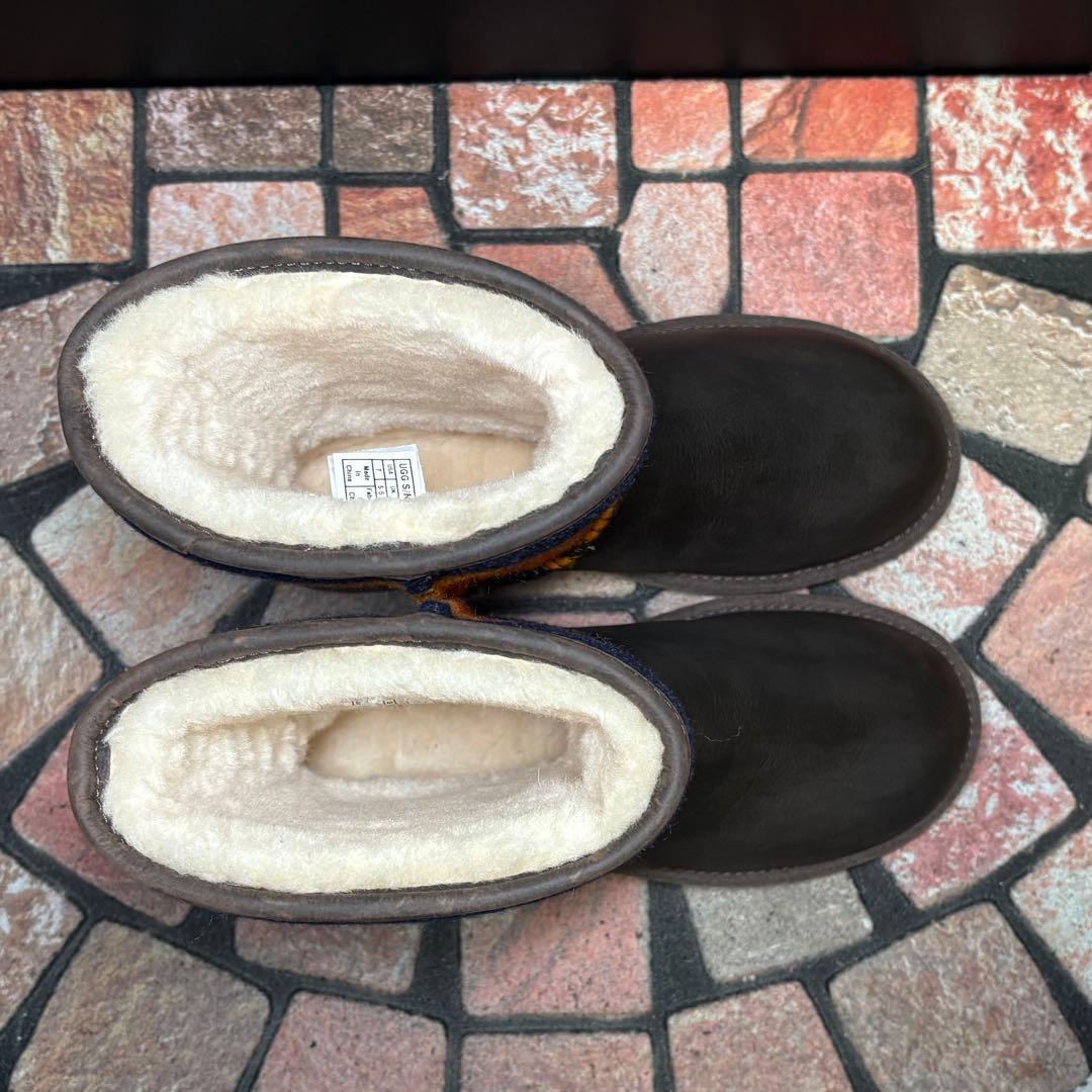 【試着のみ】アグ　× ペンドルトン　コラボ 本革　ウール　ワッペン　24.0cm