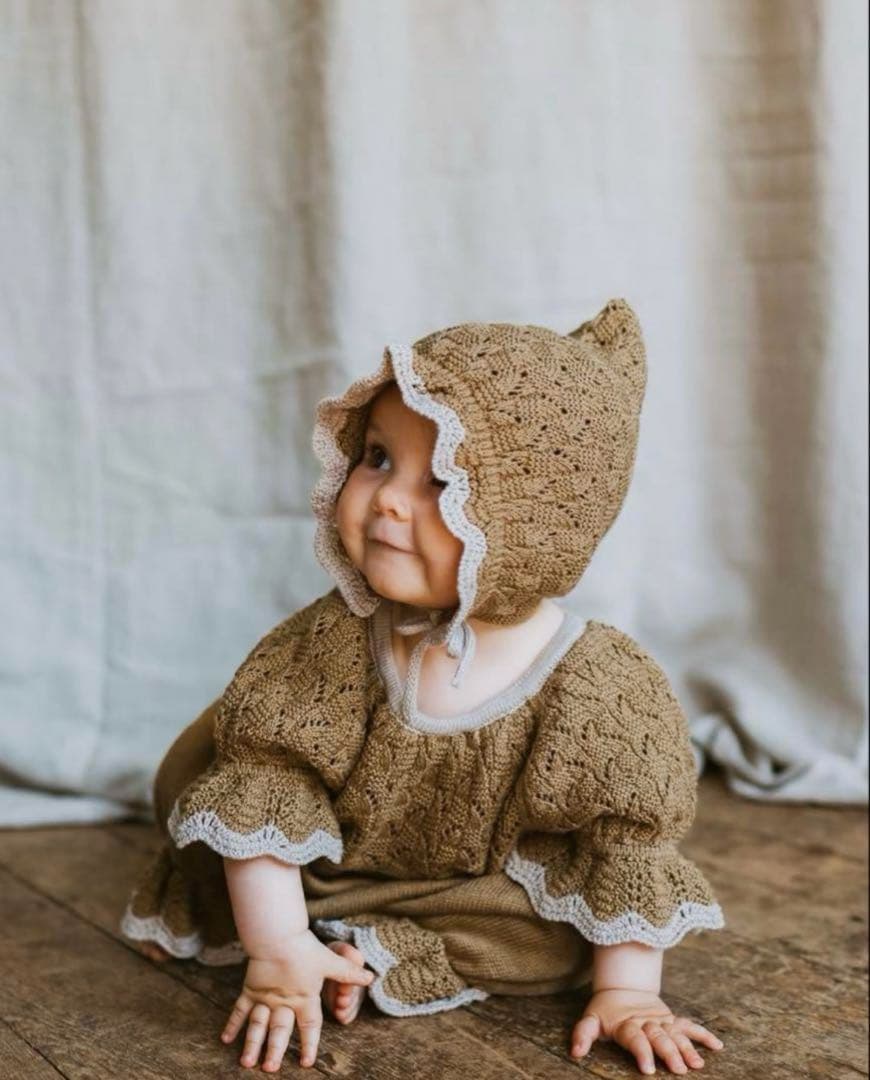 MABLI マブリ　ニットロンパース　小人　18M