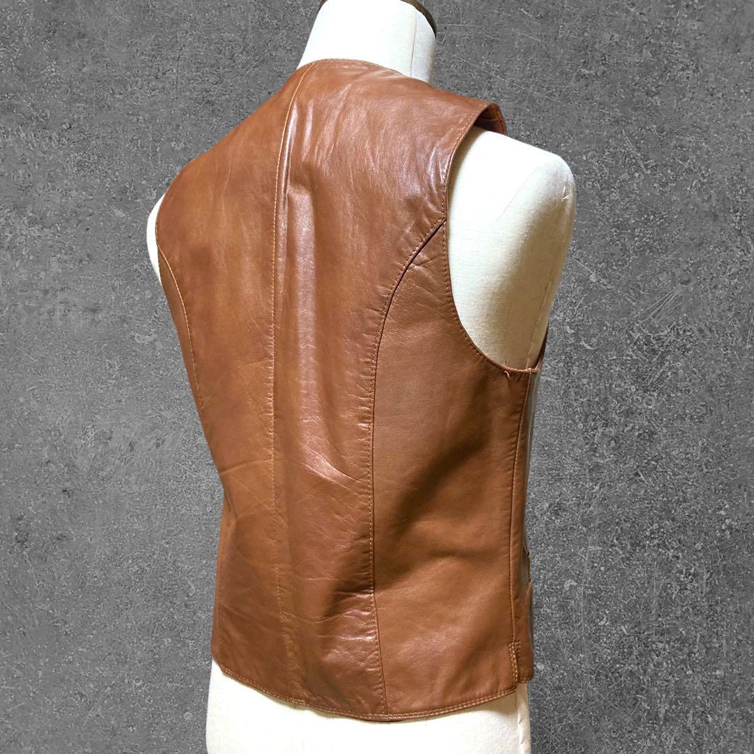 わと Vintage Vest ウイルソンズ レザー革ベストブラウンM