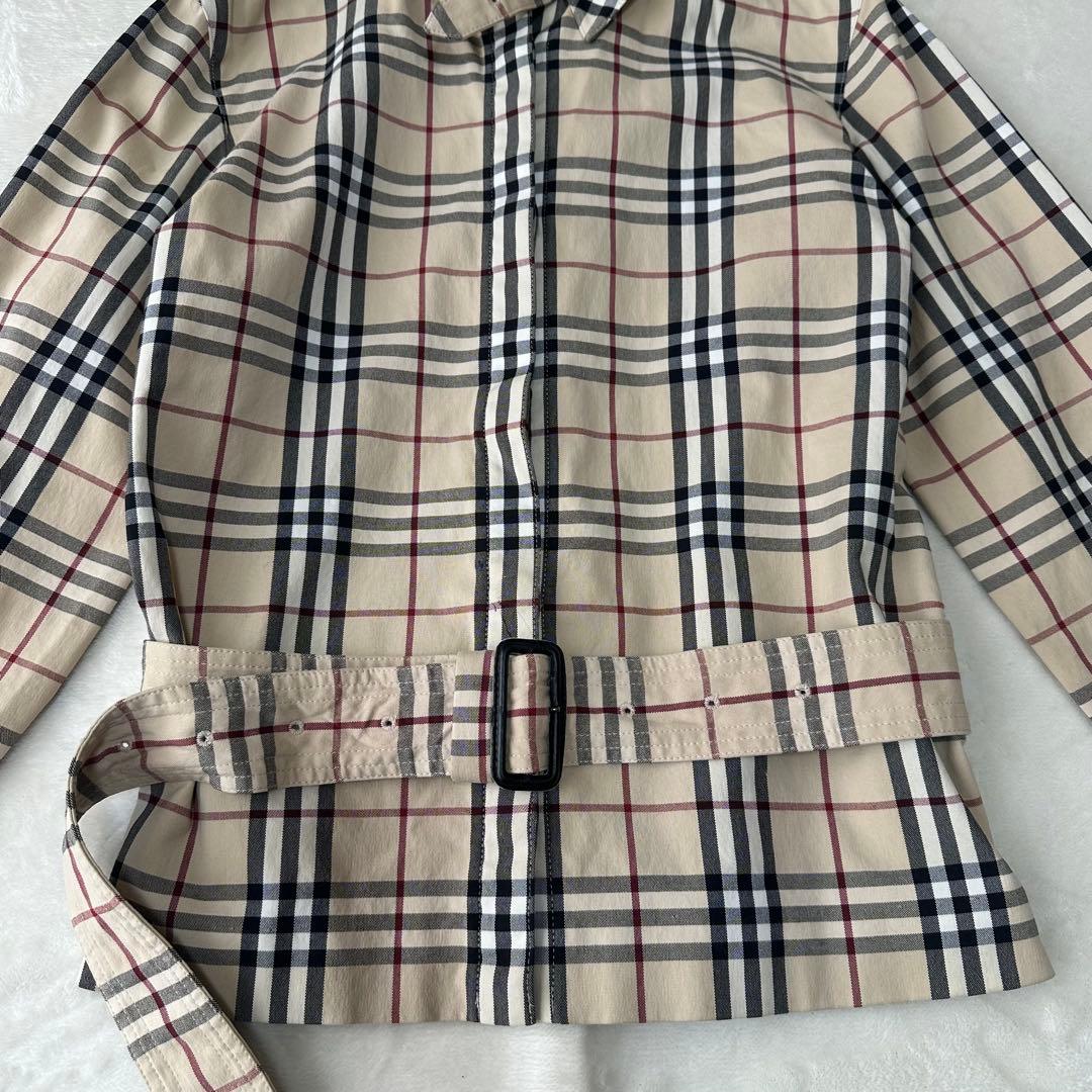 BURBERRY バーバリー ノバチェック ベルト付き シャツ 長袖 比翼 38