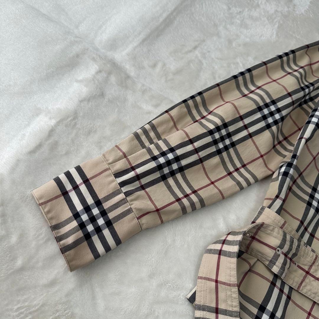 BURBERRY バーバリー ノバチェック ベルト付き シャツ 長袖 比翼 38