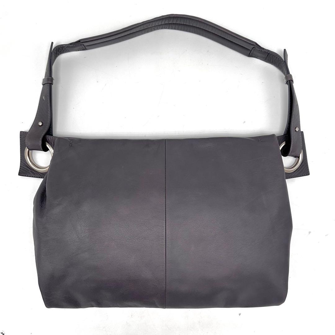 kawa-kawa ハトメ ボディバッグ Lサイズ レザー 赤みがかったグレー