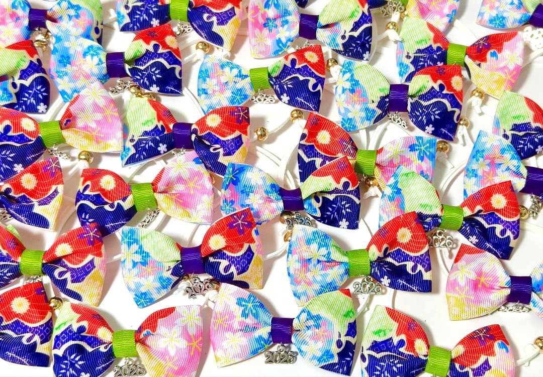 業務用　2026年お正月トリミングチョーカー+背景布×3　ペット、犬撮影用ブース