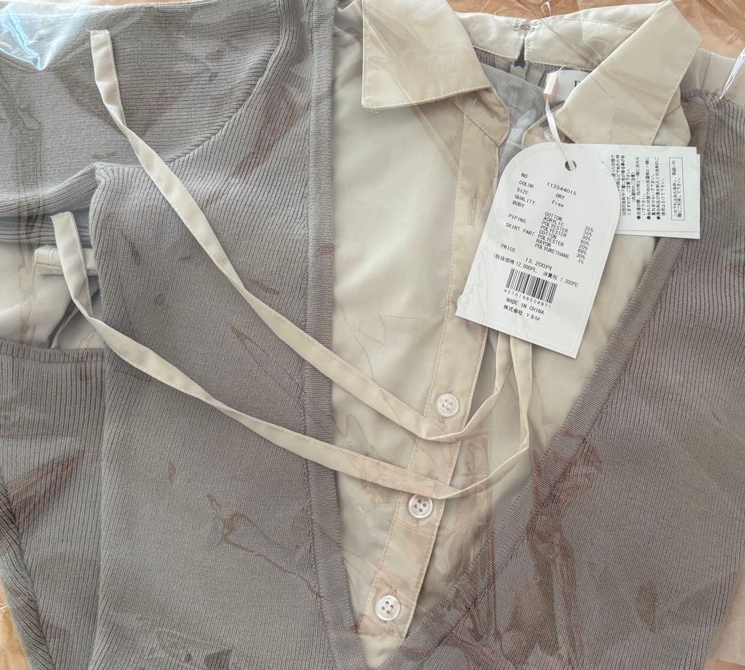 Darich シャツドッキングプリーツミニワンピース FREE GRY　グレー