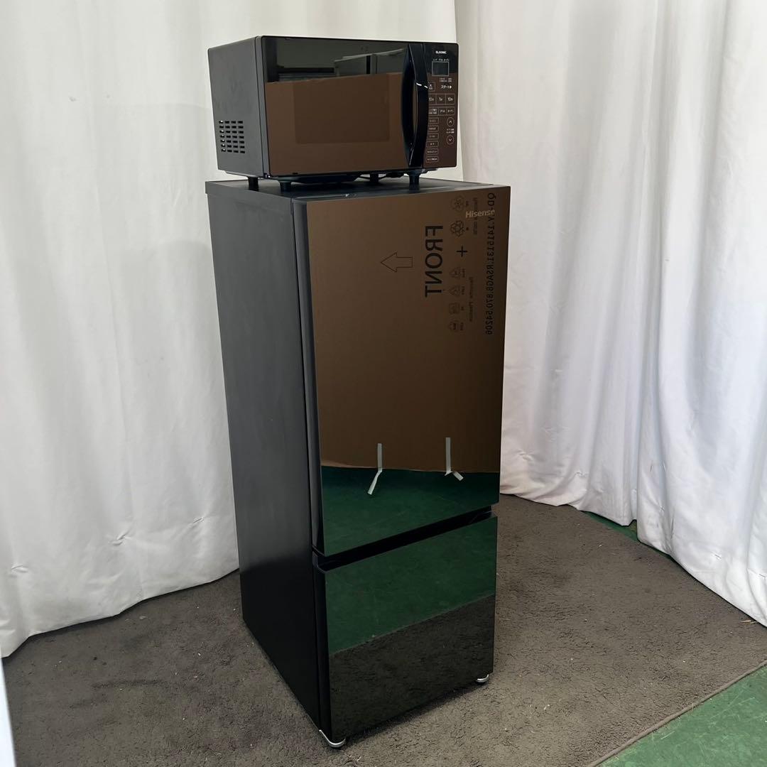 125 一人暮らし　家電セット　冷蔵庫　レンジ　黒　小型　設置無料　中古　安い