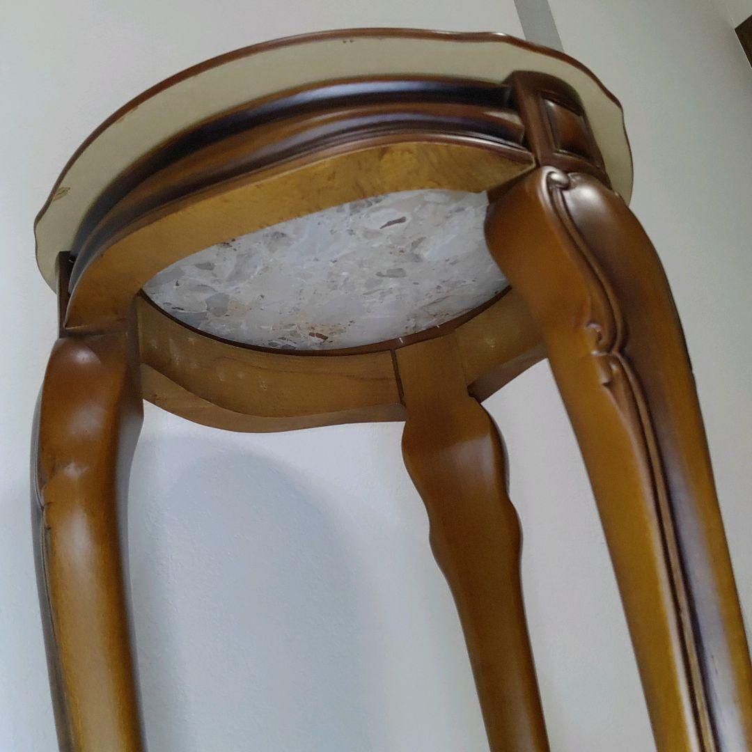 希少 美品 大理石調 サイドテーブル コンソールテーブル 花台 猫脚 送料無料