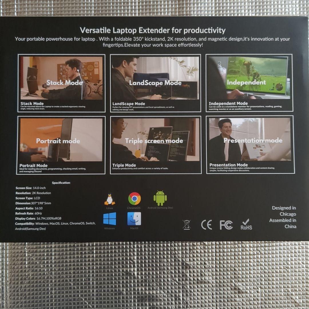 LaughingMan　14インチ2 Kサブモニター 2セット