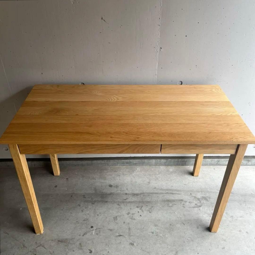 美品★無印 無垢材デスク（引出付）・オーク材