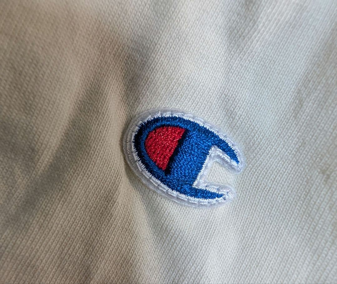 日本未発売Champion 97 XLクリームアメフト薔薇 ロンT紫筋トレGYM