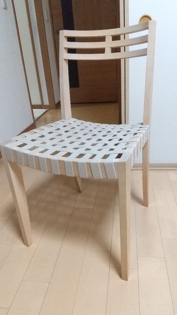 リッツウェル 木製編み込みデザインダイニングチェア