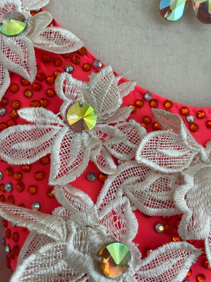 社交ダンスドレス ⭐️コーラルピンク　Mサイズ