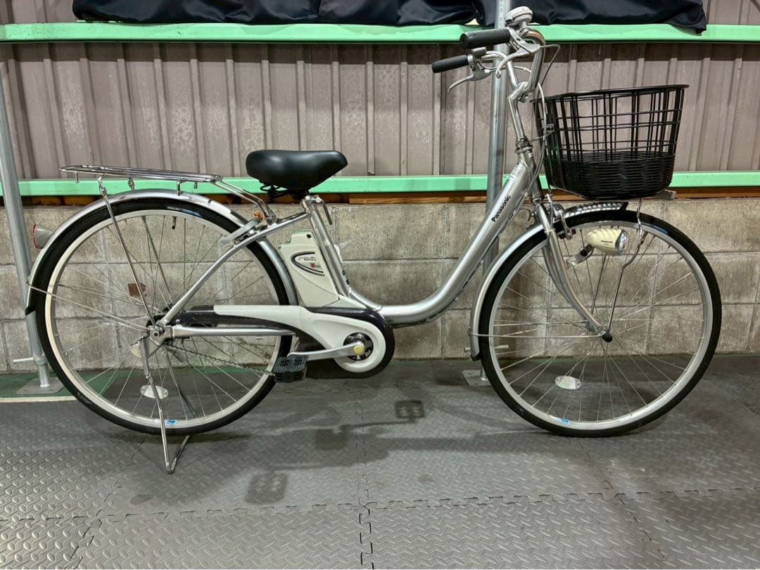 №6960 電動自転車 パナソニック　ビビ26 26インチ　シルバー　変速無し