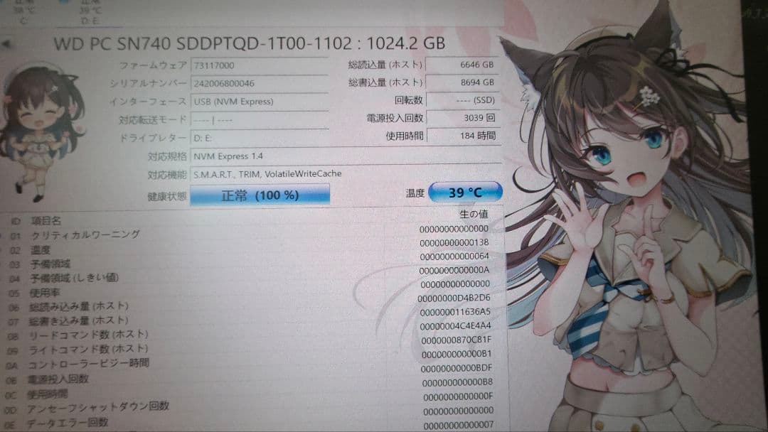 WD SN740 NVMe SSD 1TB 2230サイズ