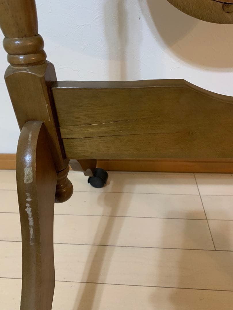 スタンドミラー　オーバル型　レトロ　ヴィンテージ　全身鏡　木製　姿見