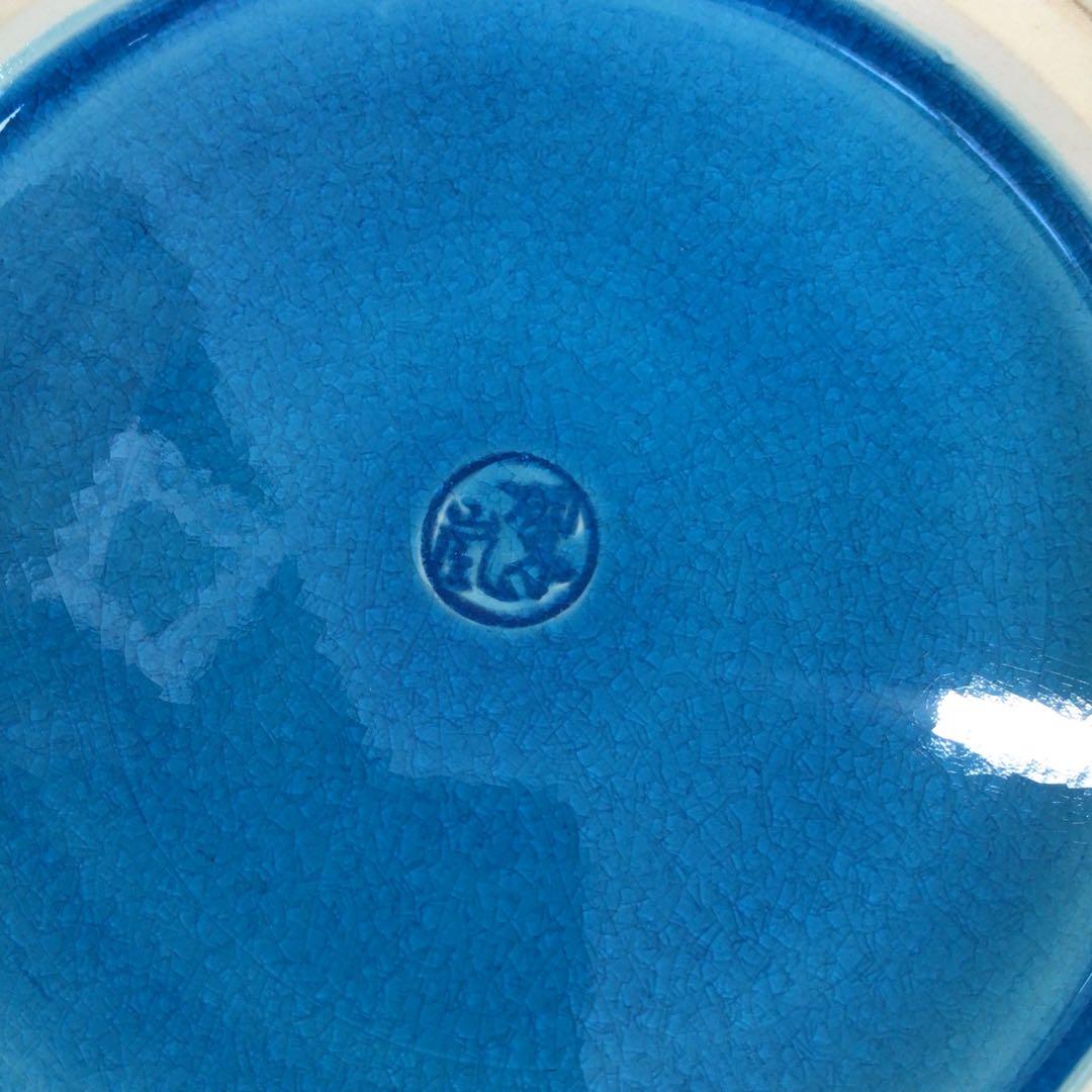 Ｓ６　水指　『中村翠嵐造』『浅黄交趾』『間取松竹梅文』　共箱　茶道具