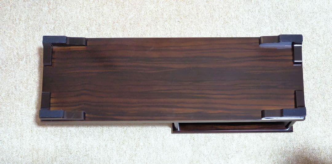 セール✨高級唐木　飾り棚　銘木黒丹　黒檀　未使用美品