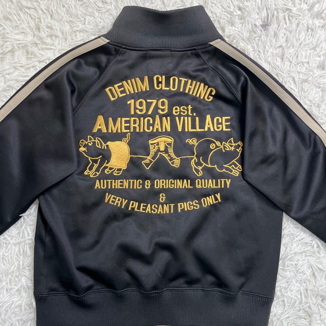 【美品】スタジオ　タルチザン　トラックジャケット　ナイロン　刺繍　ゴールド　S