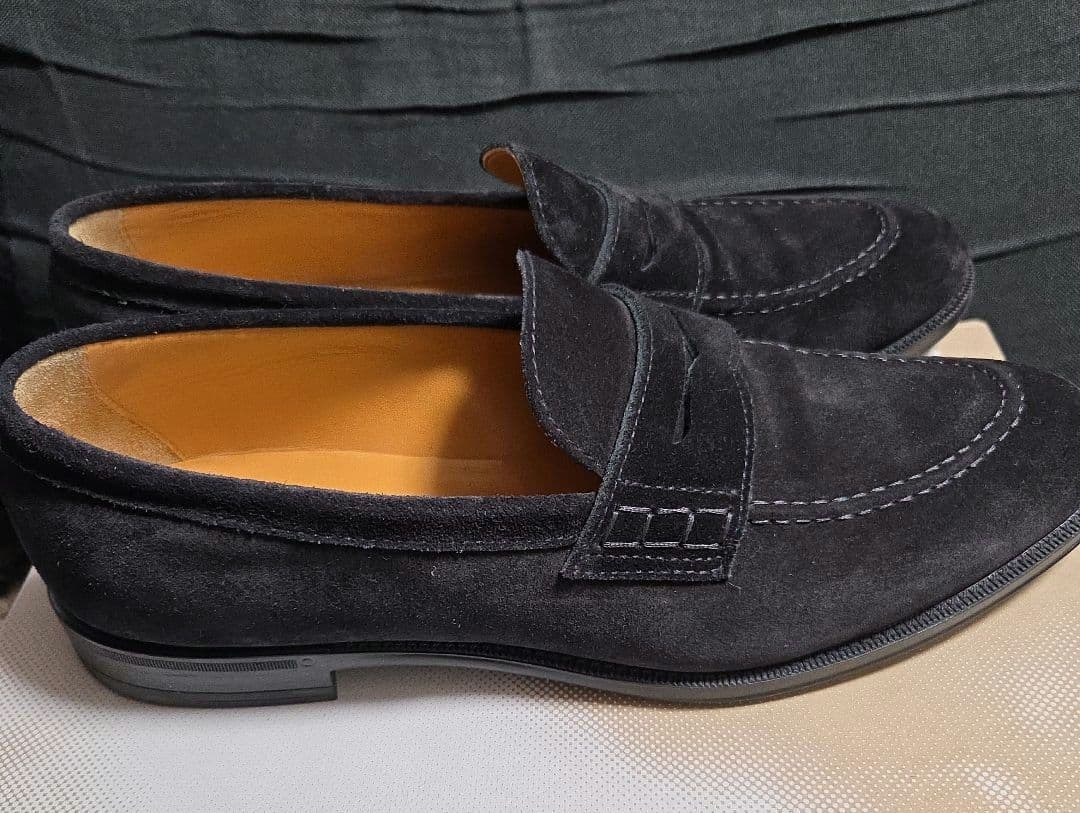 ​【美品】DOUCAL'S デュカルス スエード ローファー 42 黒