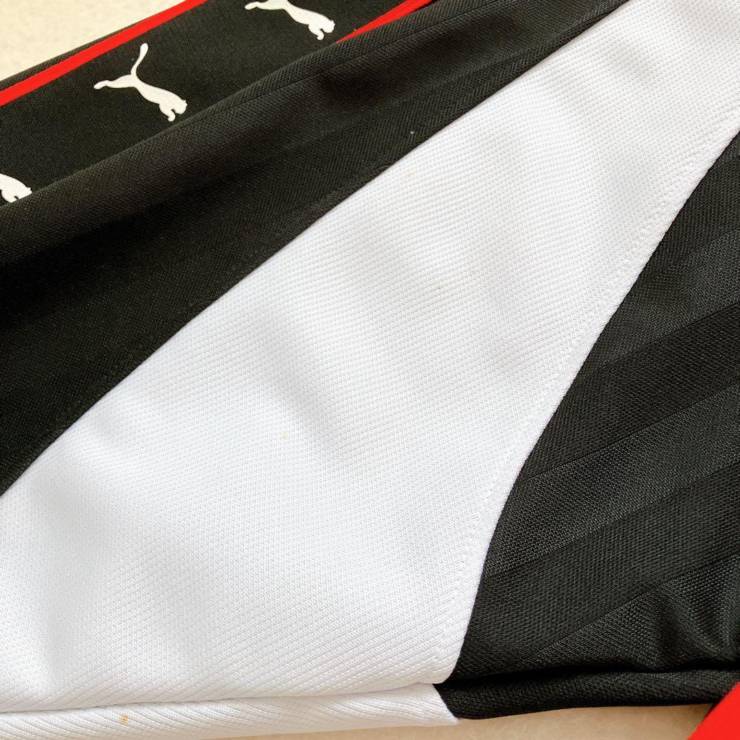 プーマ　ジャージ　上下　セットアップ　刺繍ロゴ　ストライプ　黒　サイドライン