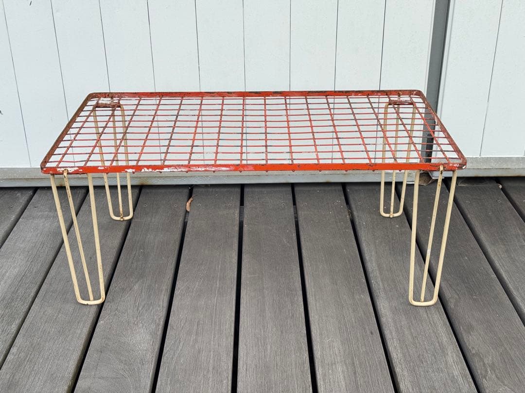 70's ヴィンテージ イギリス Hago社製 キャンプ スチールラック 2段