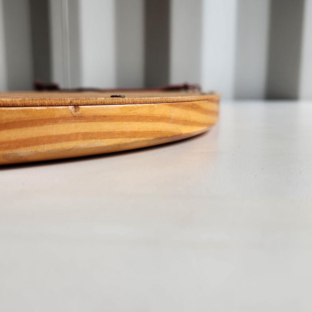 希少　ヴィンテージ　木製フレーム　オーバル　ウォールミラー 壁掛け鏡 天然木 鏡