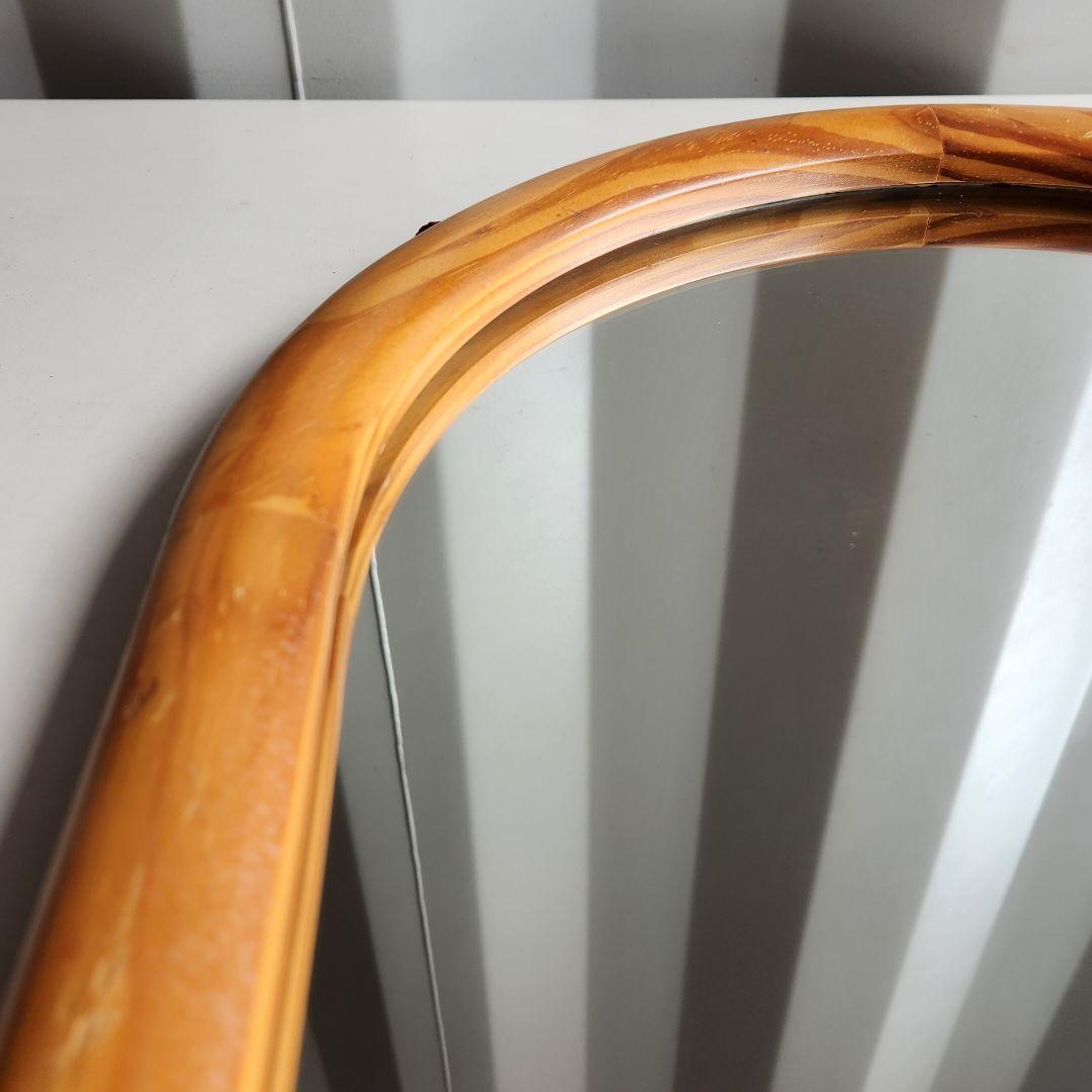 希少　ヴィンテージ　木製フレーム　オーバル　ウォールミラー 壁掛け鏡 天然木 鏡