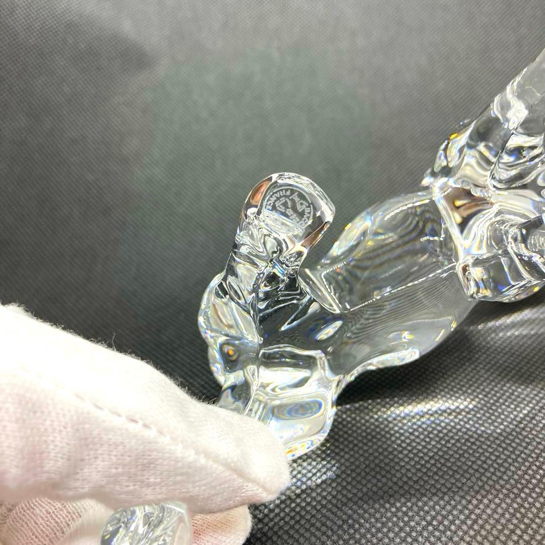 Baccarat バカラ　犬の置物 秋田犬　クリスタルガラス