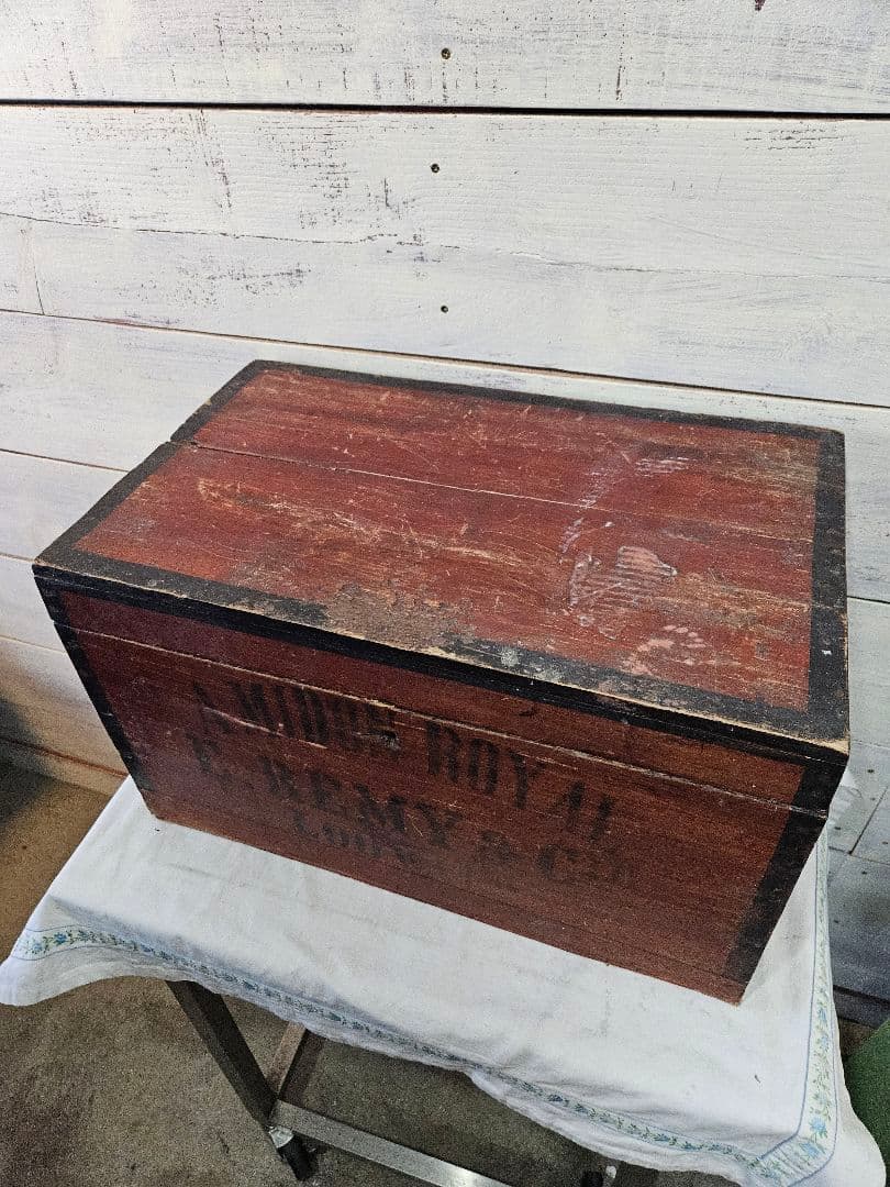 フランスアンティーク 古い木箱 AMIDON  シャビー 宝箱 収納