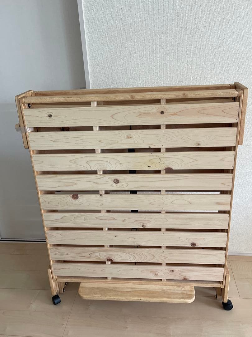 中居木工　2022/5 製造 折りたたみ式ひのきすのこベッド　ライトブラウン