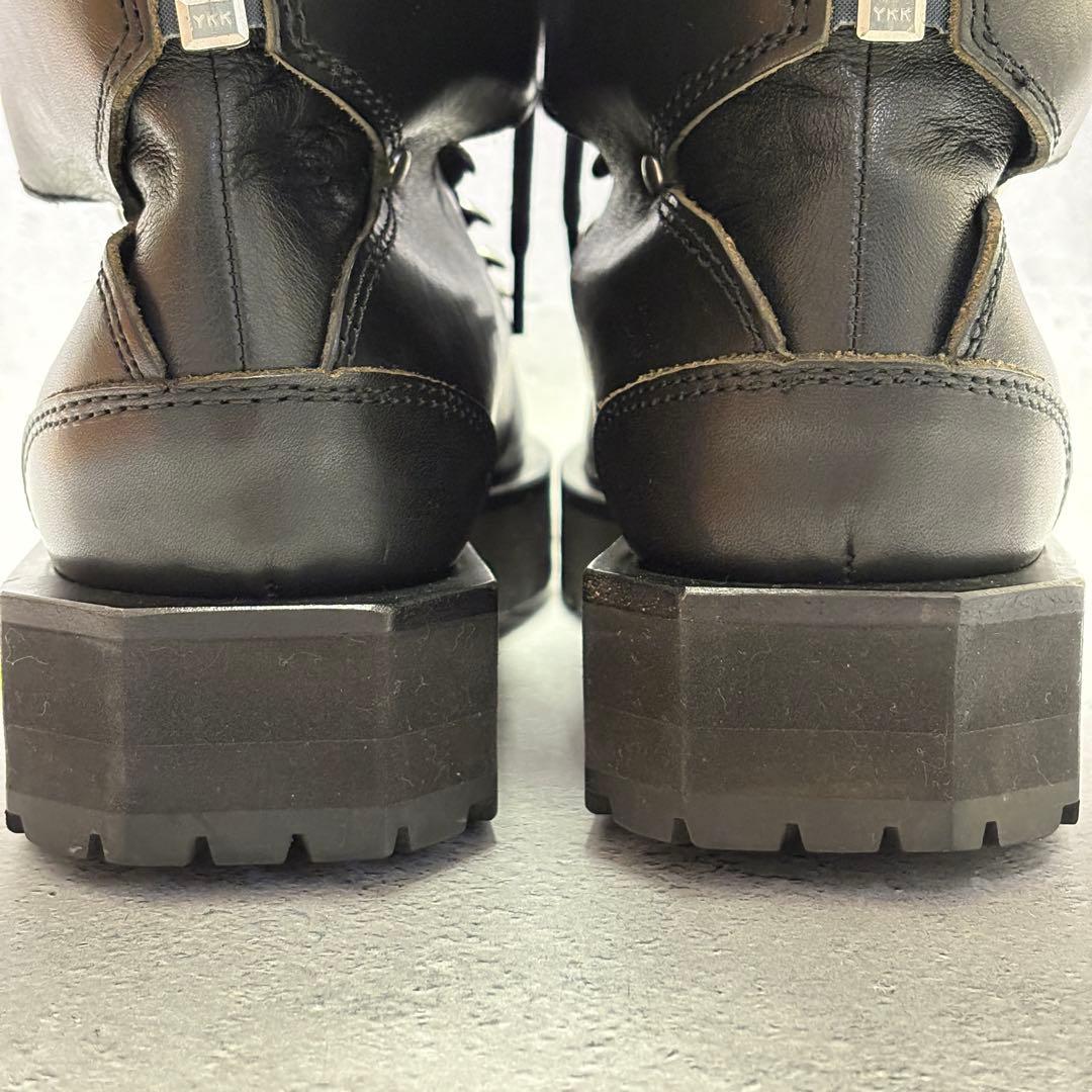 美品　サカイ　sacai (38) レースアップブーツ　バックジップ　レザー　黒