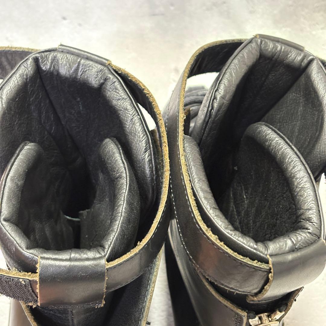 美品　サカイ　sacai (38) レースアップブーツ　バックジップ　レザー　黒