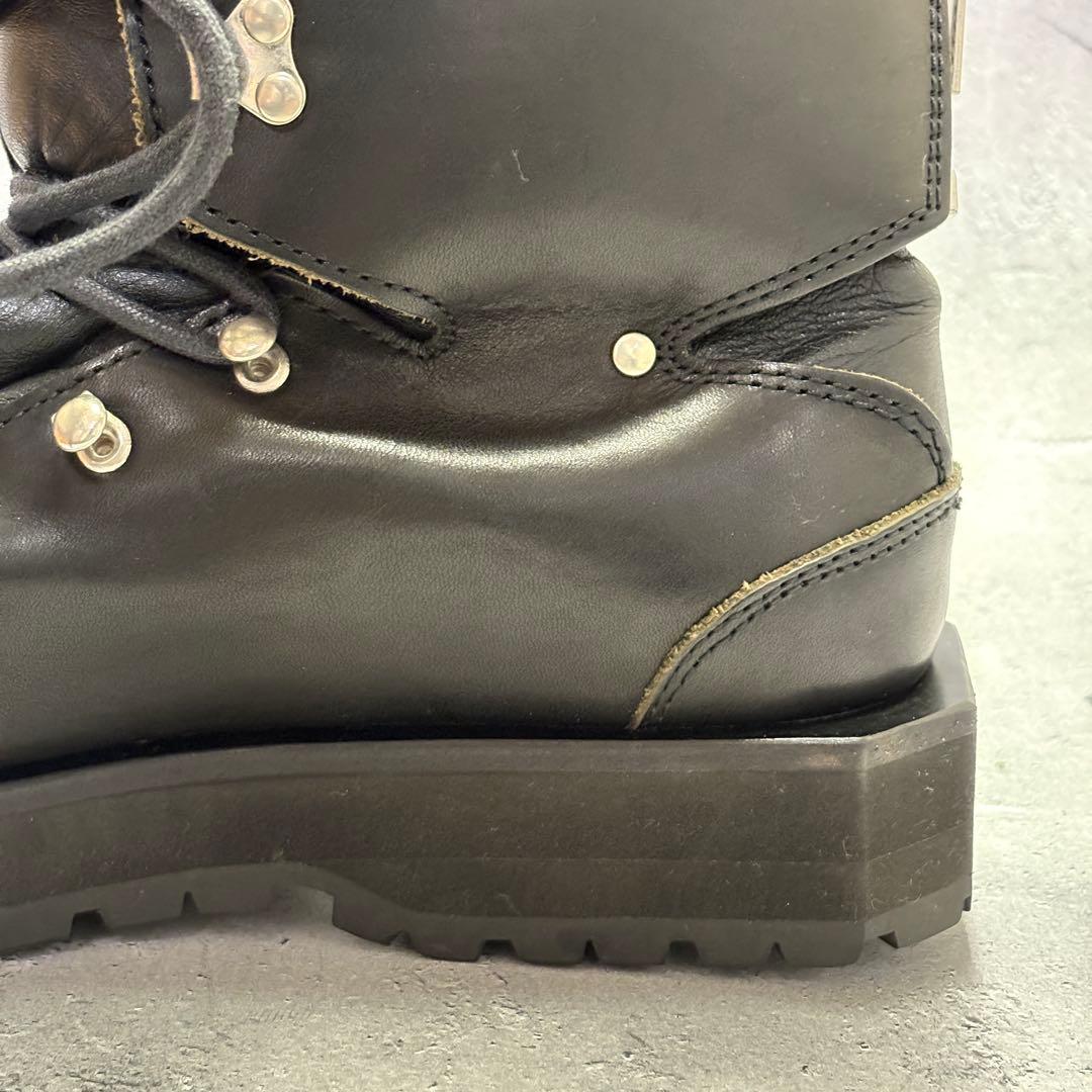 美品　サカイ　sacai (38) レースアップブーツ　バックジップ　レザー　黒