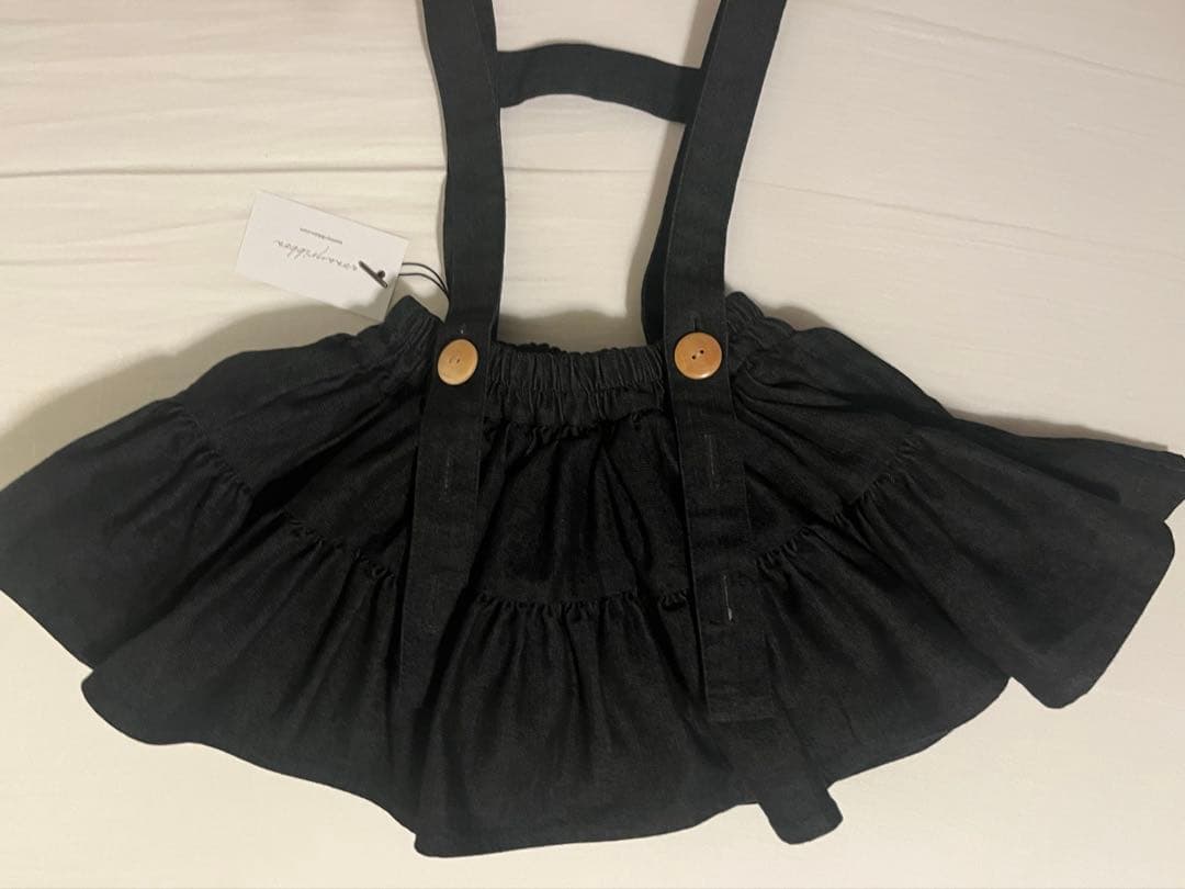 Wonny ribbon ブラックデニムスカート　Sサイズ