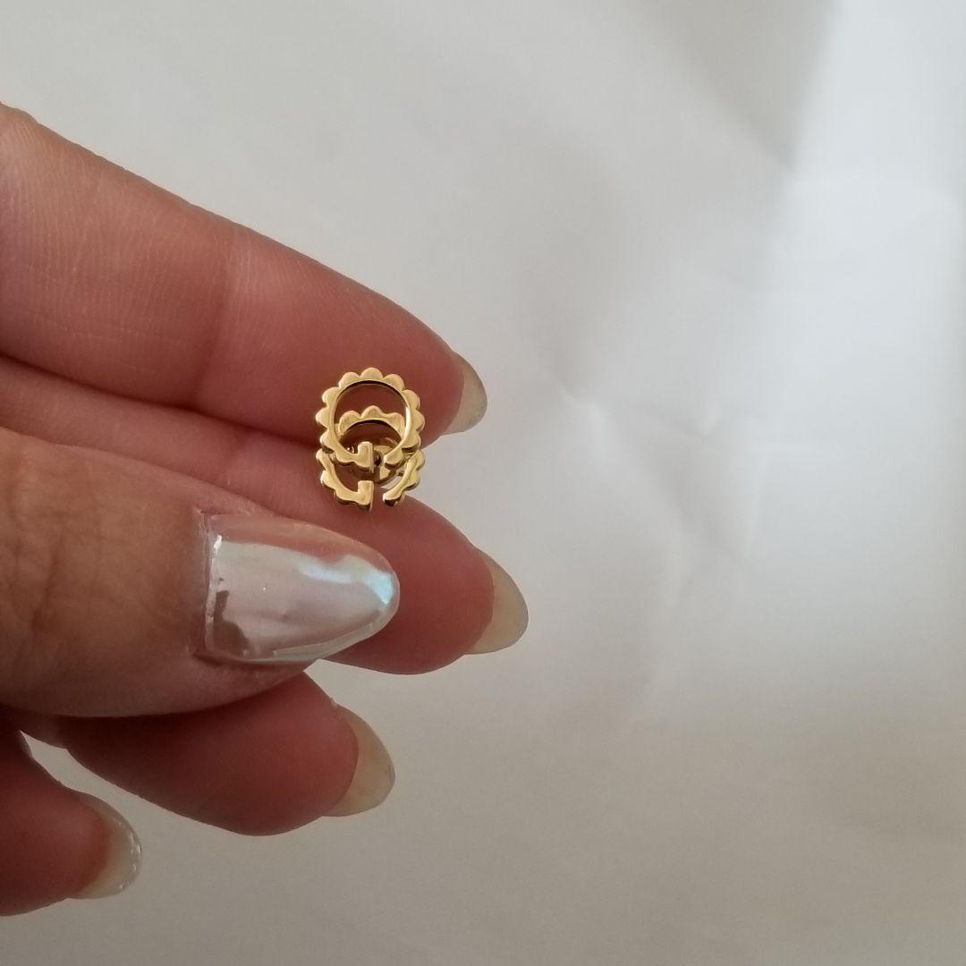 【片耳】18金 GUCCI ダブルG イエローゴールドスタッドピアス