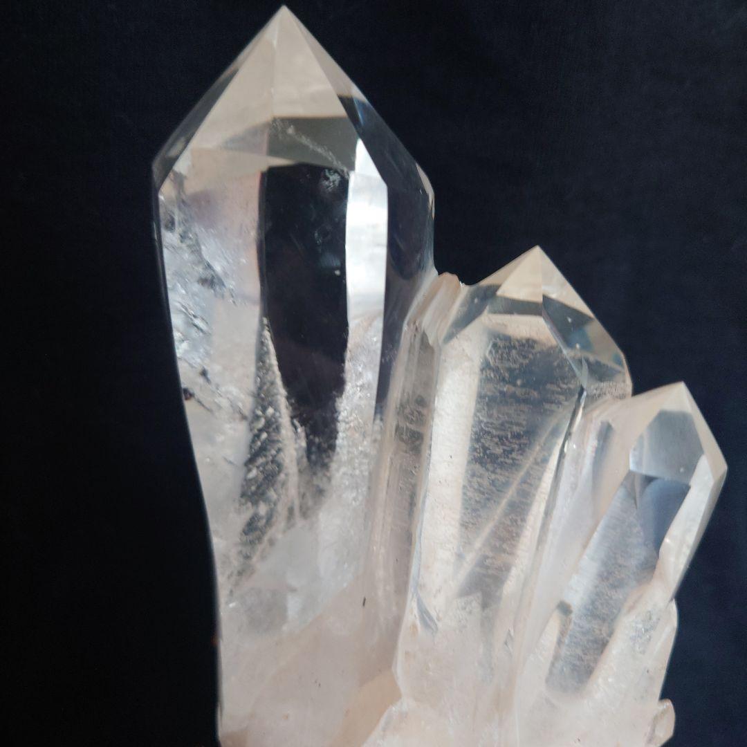 ヒマラヤ水晶クラスター木製台座付き&ピンクカルサイトブレスレット8mm