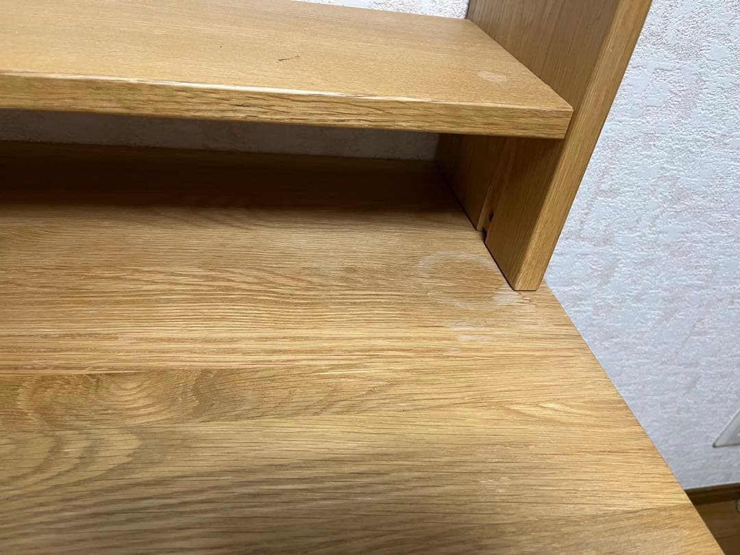 【直接引取り限定】無印　学習机机4点セット（デスク、キャビネット、上置き、椅子）