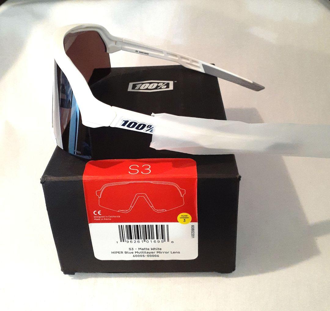100% S3 ホワイト ブルー ワンハンドレッド サングラス