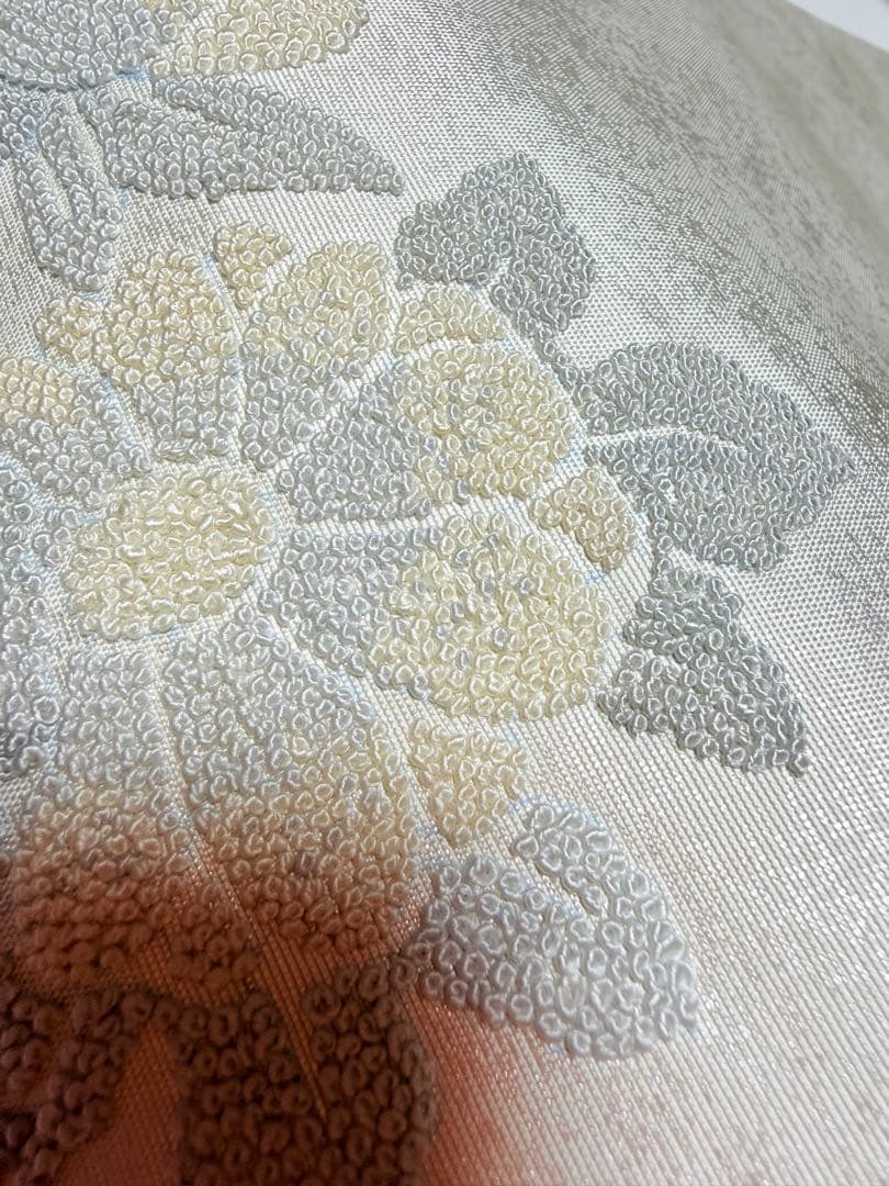 高級 袋帯 正絹 お太鼓柄 相良刺繍 中国刺繍 ホワイト シルバー 訪問着