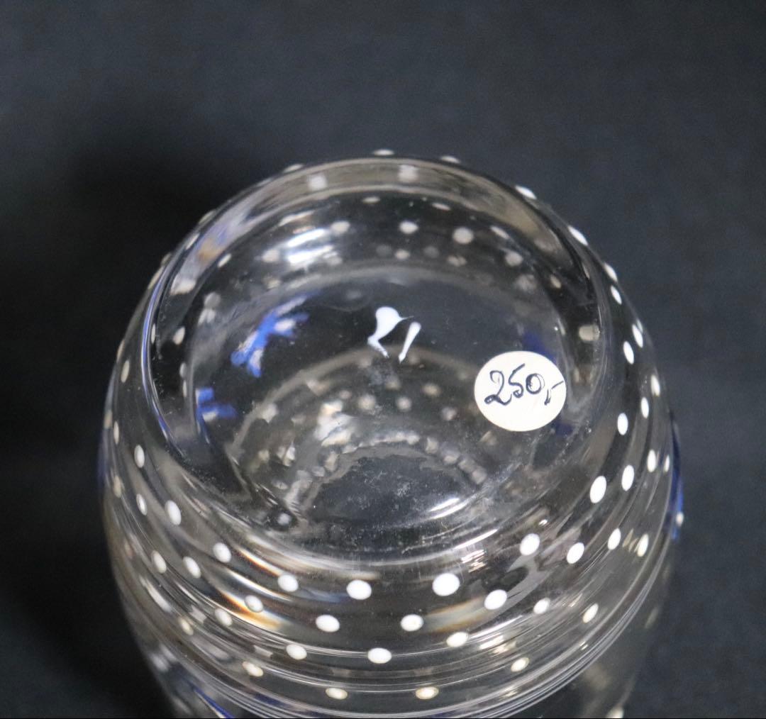 1840年代　アールデコエナメル彩燕紋小瓶　ウランガラス　アンティーク0907