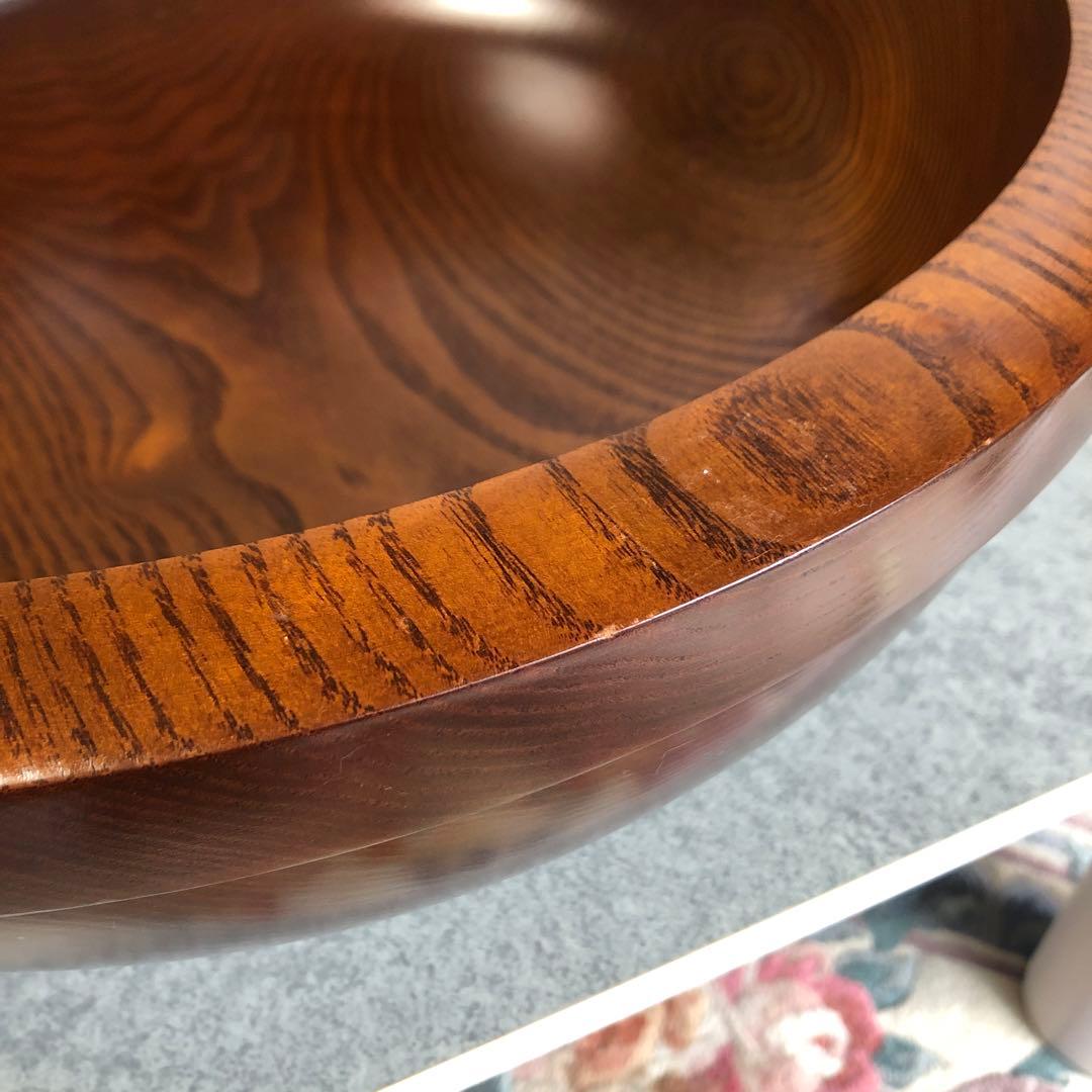 こね鉢　栗　くり抜き　天然木　そば打ち　口径約47㎝　大型　未使用品