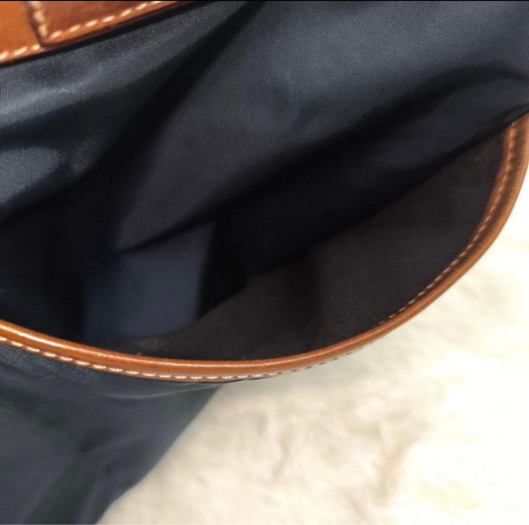 Felisi ブリーフケース 8637/2 1層 A4可 レザー×ナイロン 紺茶