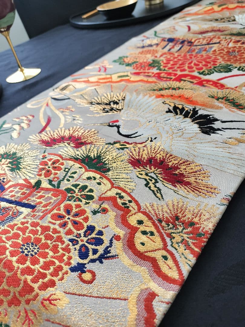 A836豪華刺繍‼️花嫁衣装帯‼️テーブルランナー1ｍ79cm