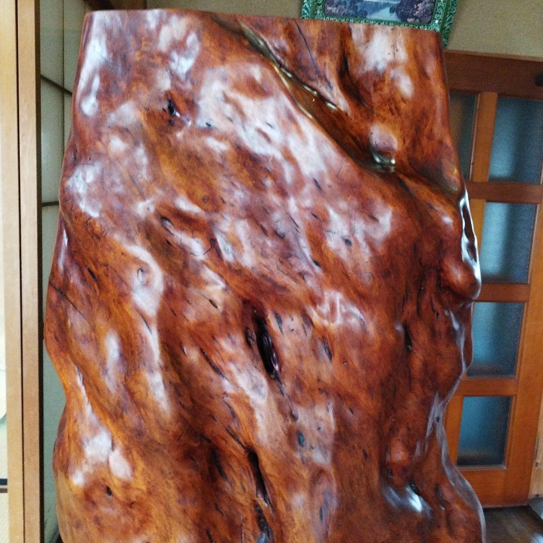 天然木 衝立 1枚板 仕切り パーテーション　足付き　木のオブジェ