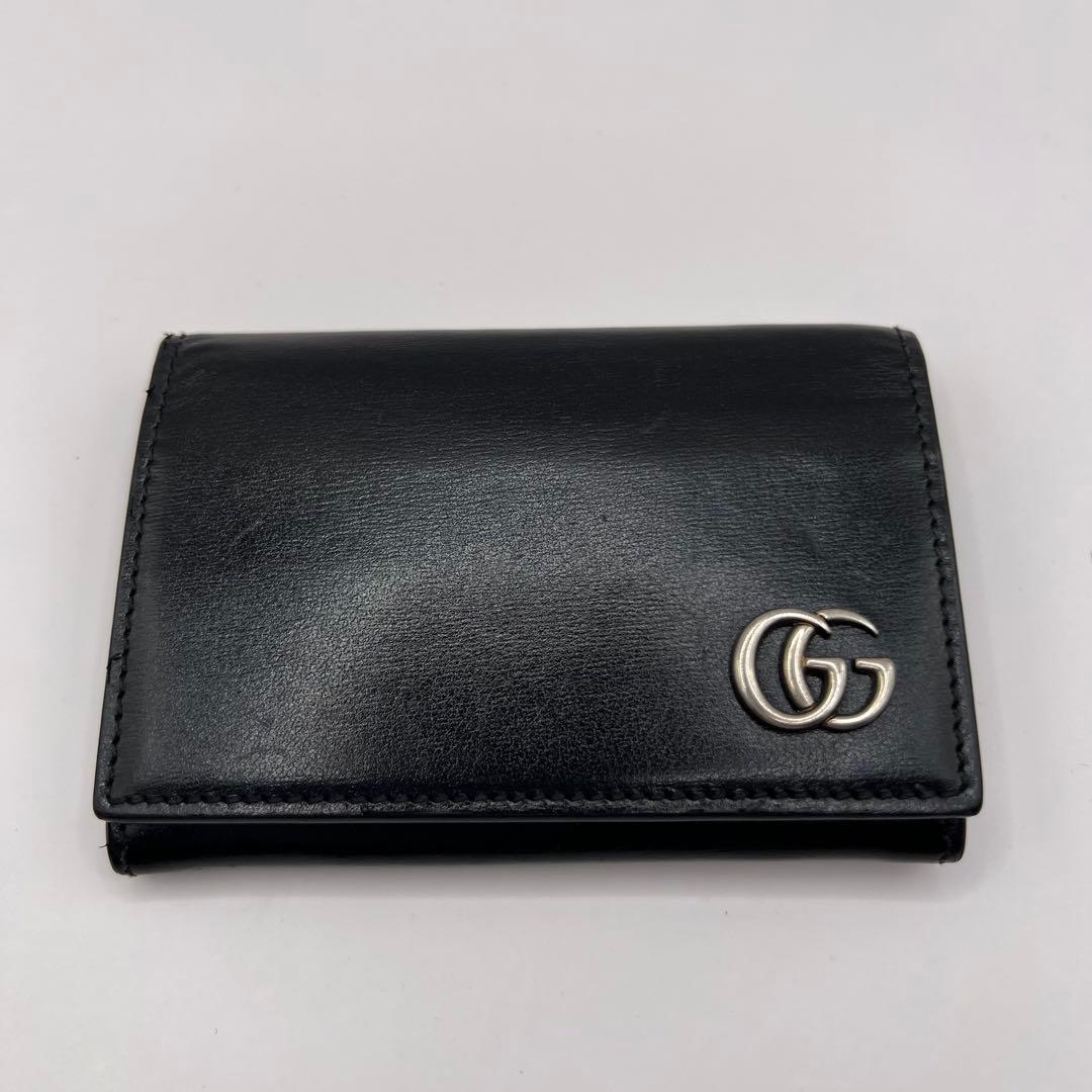GUCCI 名刺入れ　カードケース　GGマーモント　　ブラック　665453