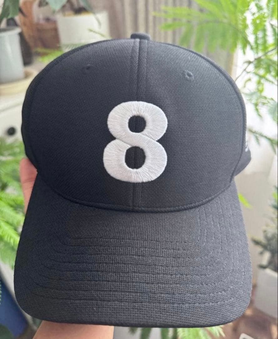 MUTA MARINE 黒 キャップ 数字8刺繍