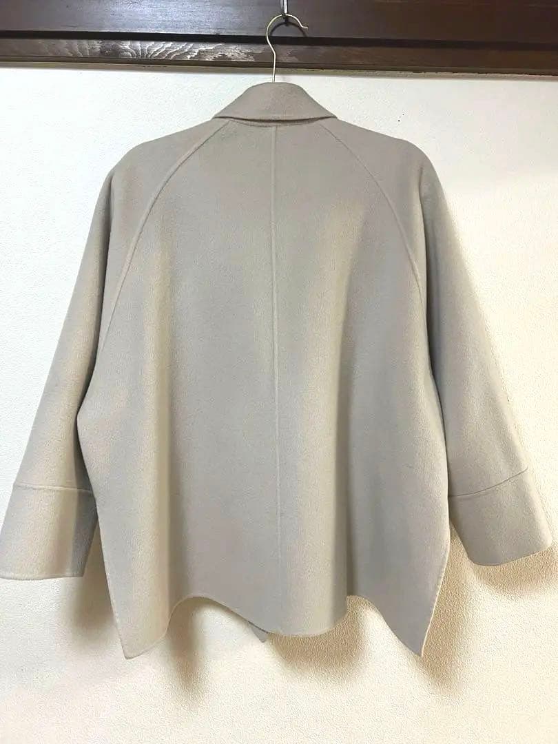 IENA スーパー160 ダブルフェイスショートコート 38 ベージュ