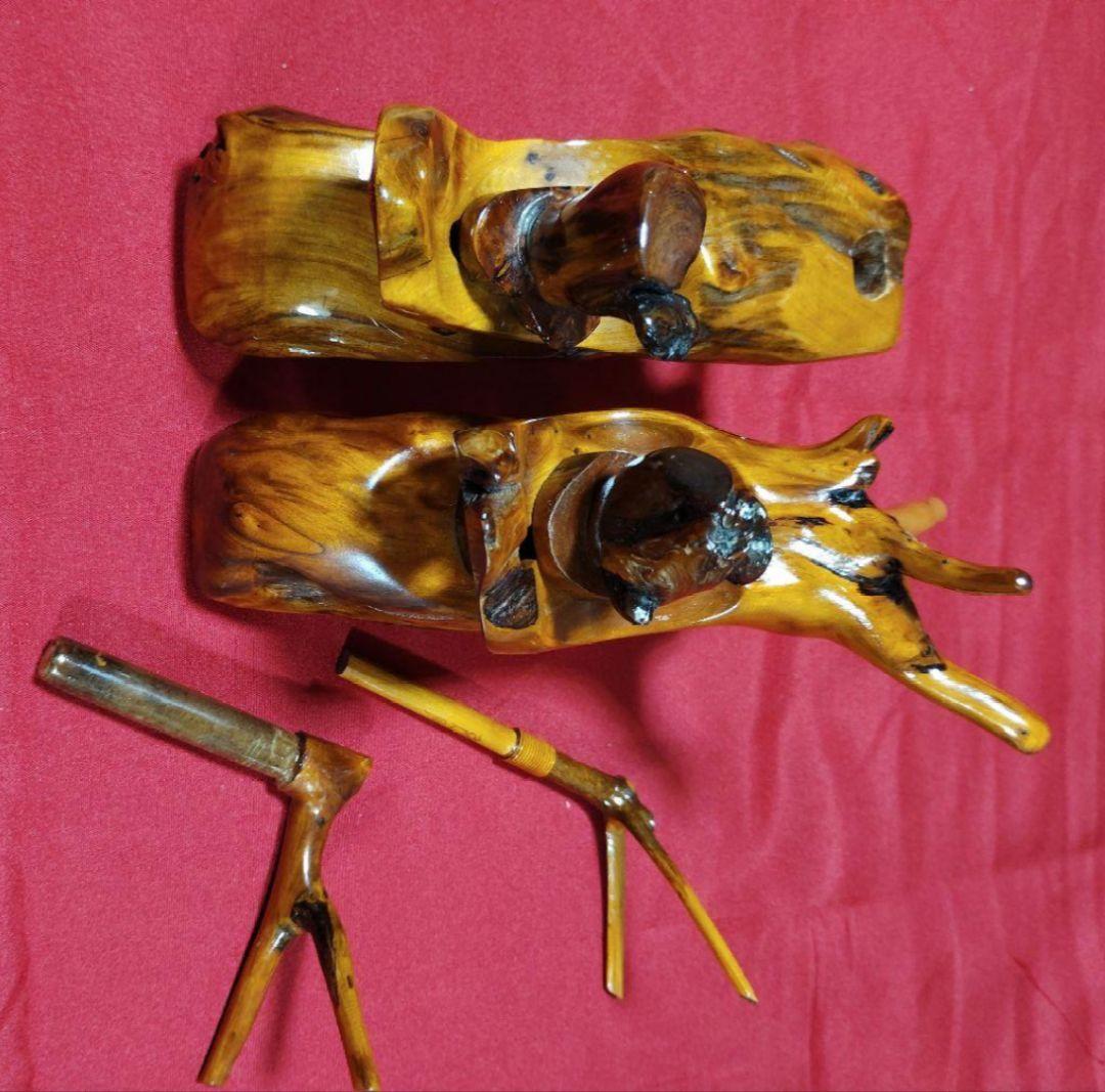 ヘラブナ釣り万力・オーダ一制作の杜松 万力・杜松竿枕・杜松玉置き1点物希少139